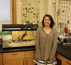 Sophomore Brianna in Science classroom