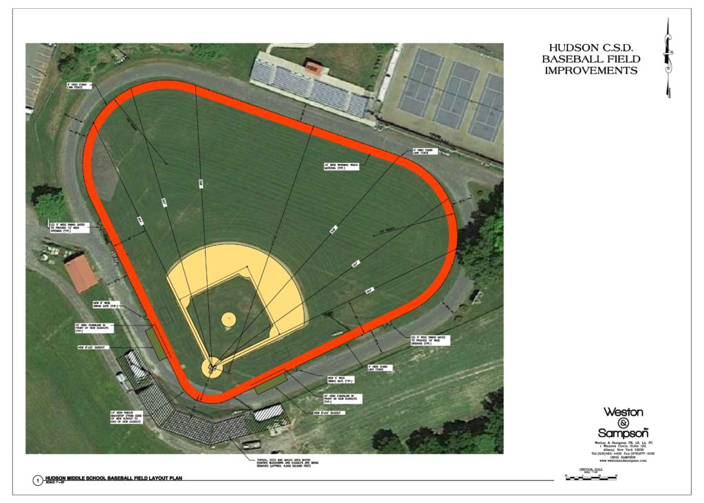 draft design schematic for baseball field rehabilitation