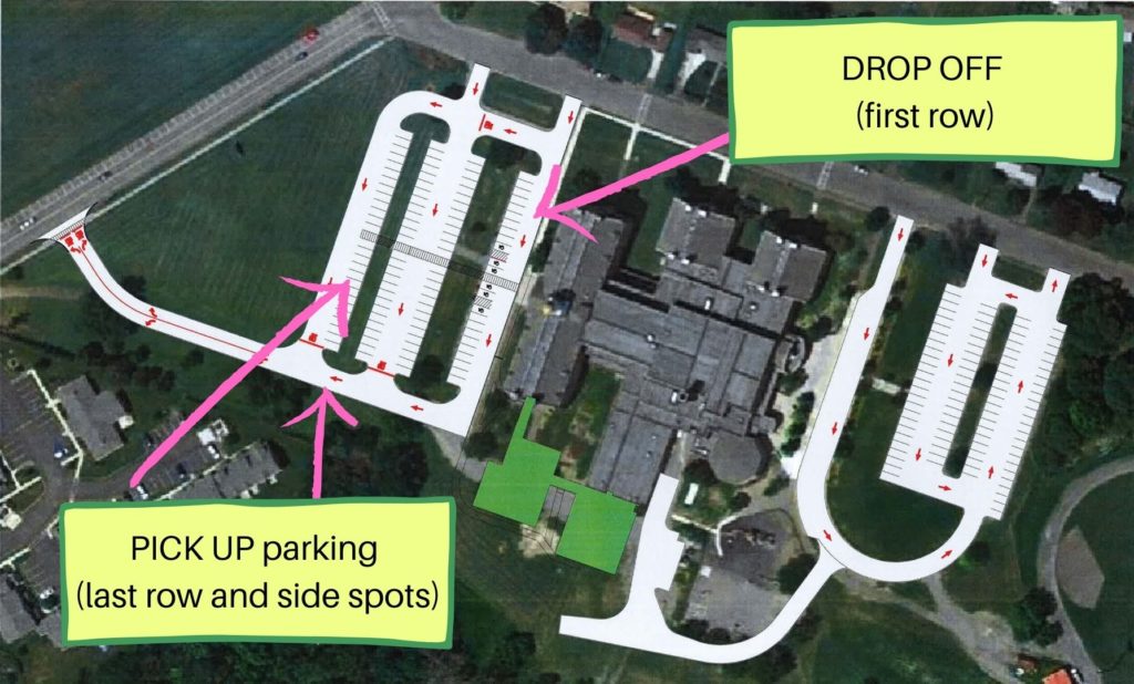 aerial map of parent parking