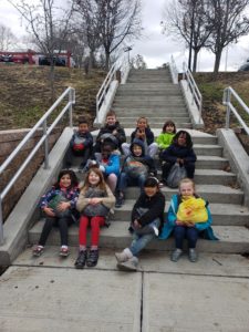 kids on outdoor stairs