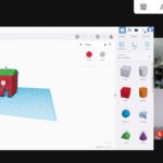 screenshot of teacher and students in Google Meet using a 3d design program