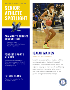 senior athlete spotlight Isaiah Maines