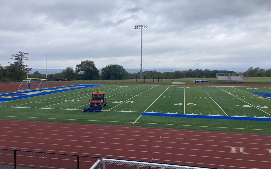 HCSD Building and Grounds Crew Preps for Homecoming Game