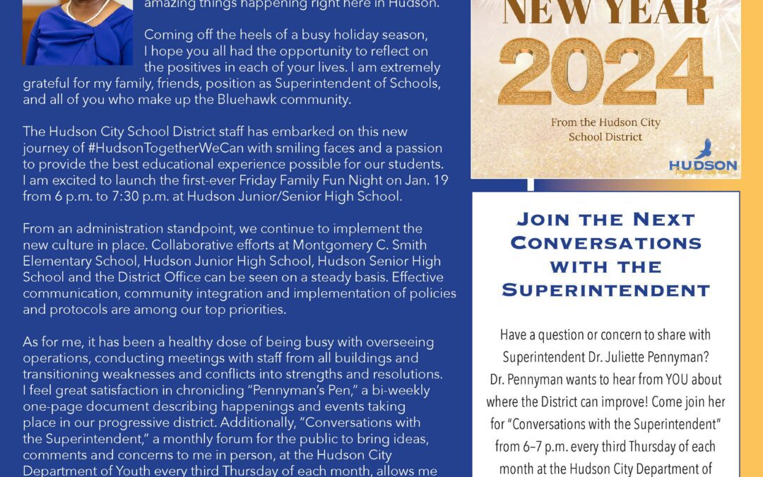 January 2024 Hudson City School District Newsletter