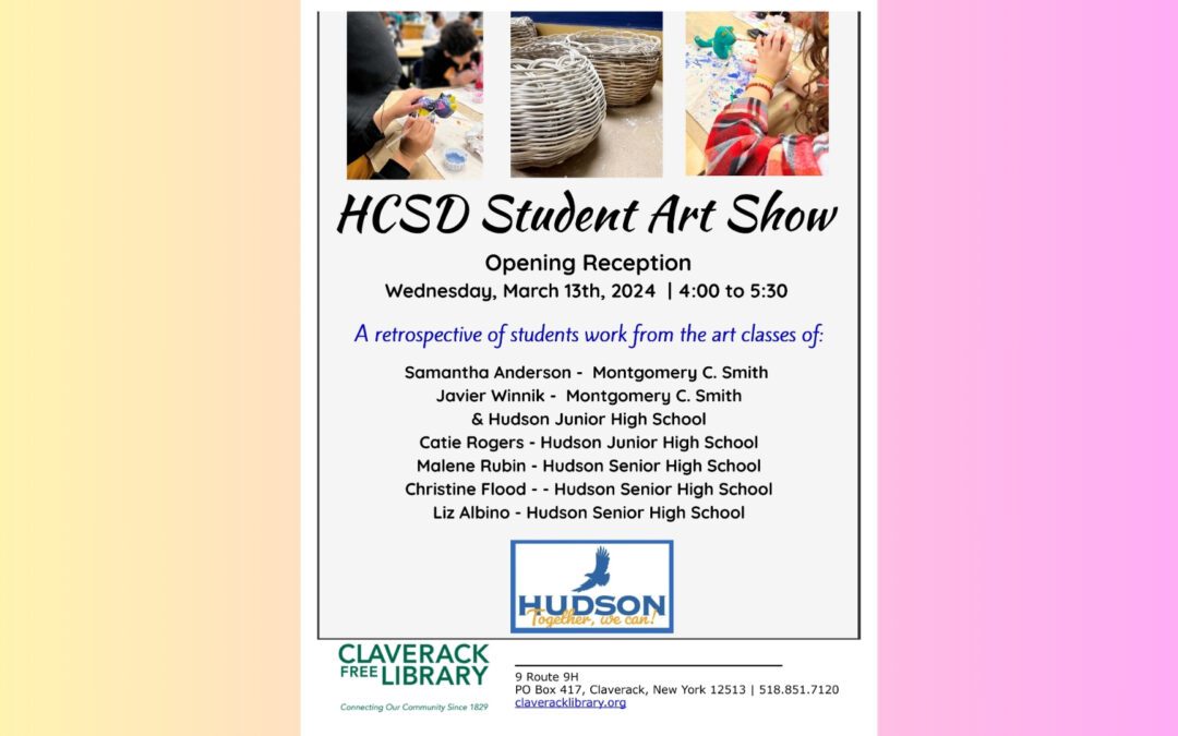 HCSD Student Artwork on Display at Claverack Free Library