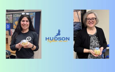 Ms. Nowak and Ms. Cornell Selected Hudson SHS PBIS Wheel Winners
