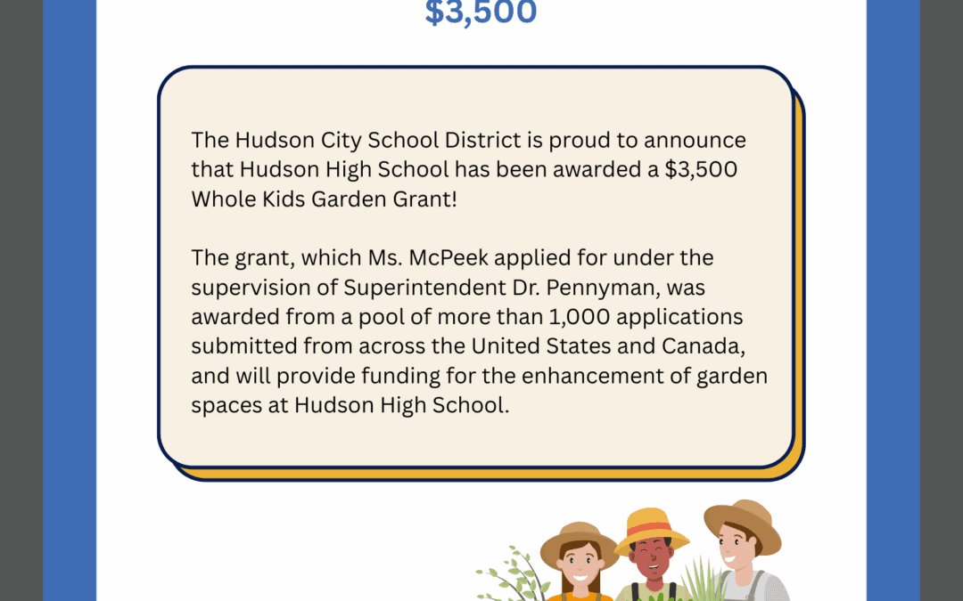 HCSD Awarded Whole Kids Garden Grant