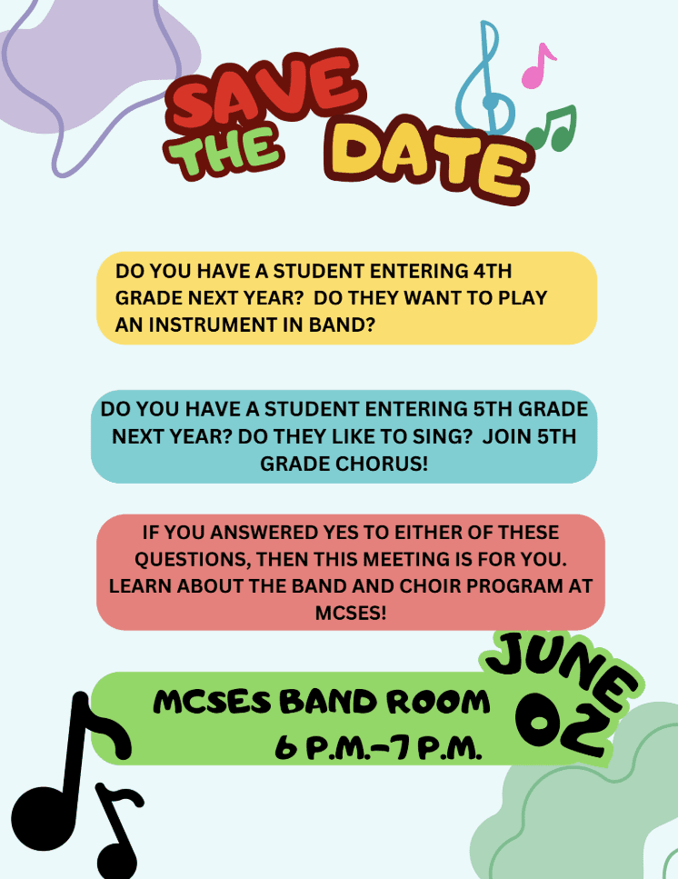 Save the Date-Learn about the Band and Choir Program